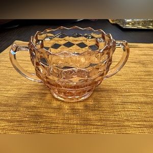 Gorgeous Vintage Depression Glass Pink Cubist Creamer